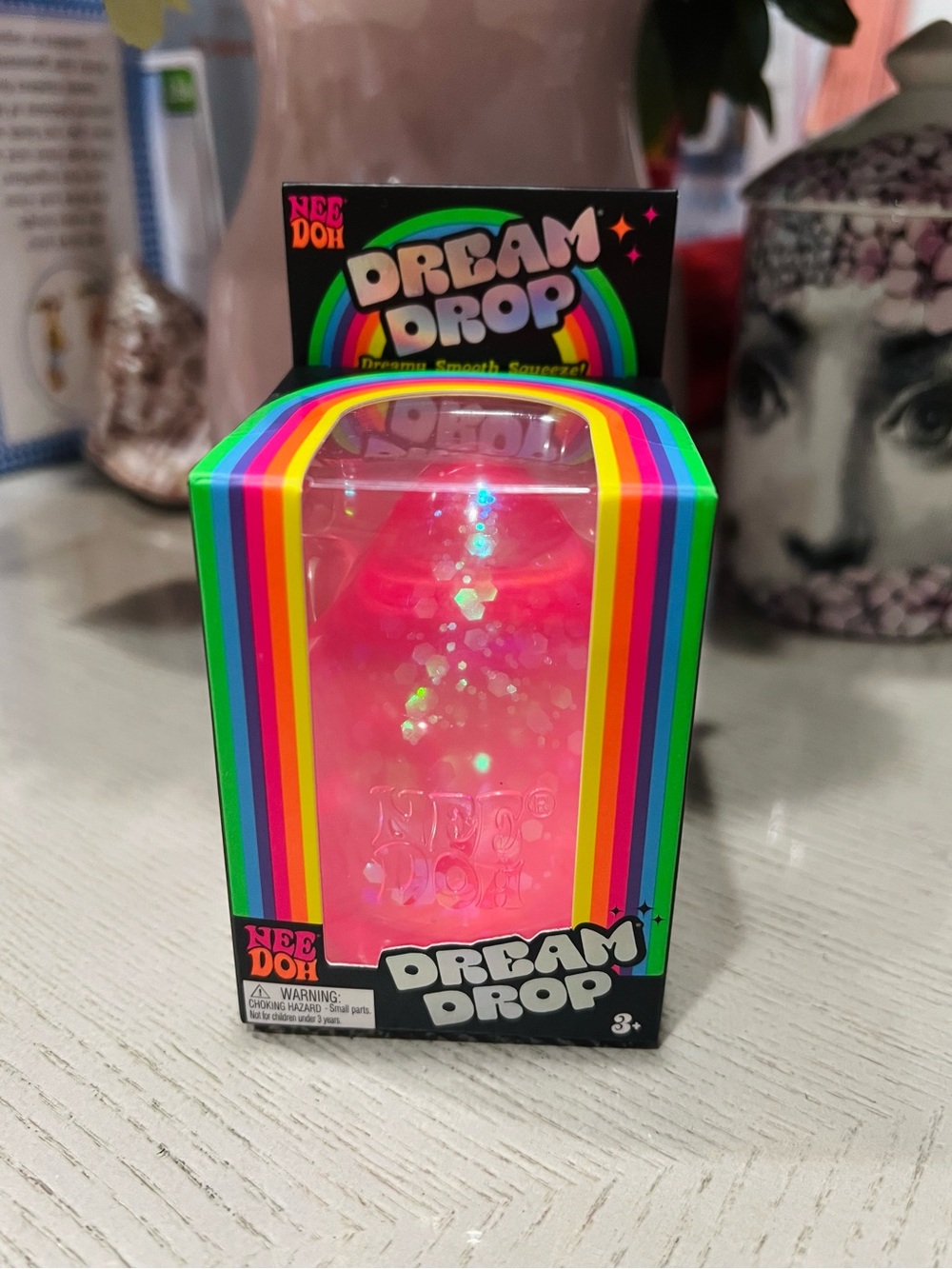 NeeDoh Dream Drop Glitter Squishy - Pink AUTHENTIC NEEDOH